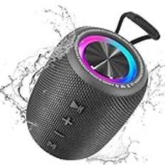 SENXINGYAN 20 W Bluetooth-högtalare – bärbar musikbox med 360° stereoljud, LED-ljusshow, IPX6 vattentät, 16 timmars speltid, FM radio/AUX/TF-stöd
