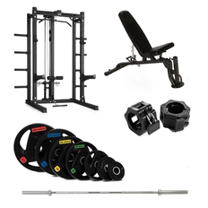 Abilica - HR 500 Half Rack Olympic bänk och latsdrag - 150 kg