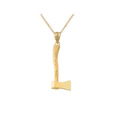 Minimalist Axe Pendant Necklace in 9ct Gold - gold