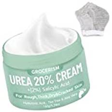 Urea Foot Cream 20 Procent 150 gram med 2% Salicylsyra, Hyaluronsyra, Tea Tree och Aloe Vera för Djupfuktighet, Callus Remover och Mjukna