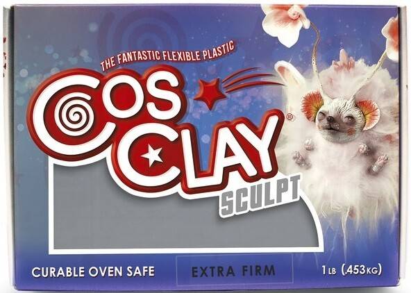 Cosclay Sculpting Clay Grey Extra Firm Hybrid Plastic / Rubber Polymer 0,45kg