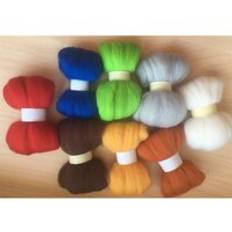 Wfpfbec 70s ull för tovning 100% ull merinofilt i handarbete ull roving diy-set 10g/ påse 8 färger d1