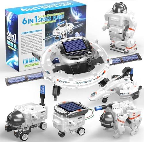 STEM-projekt för barn i åldrarna 8-12, vetenskapskit för pojkar 8-14, 6-i-1 solrobot rymdleksaker byggvetenskapskit gåvor 7 8 9 10 11 12 13 år gamla pojkar flickor tonåringar
