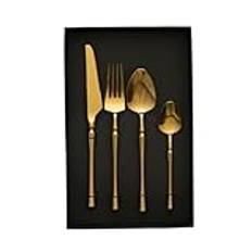 Romimex Bestickset guld metall 25 x 4 x 16 cm 4 stycken