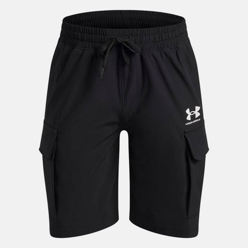 Under Armour Vibe Woven Boys' Cargo Shorts Black / White YMD (137 - 149 cm)