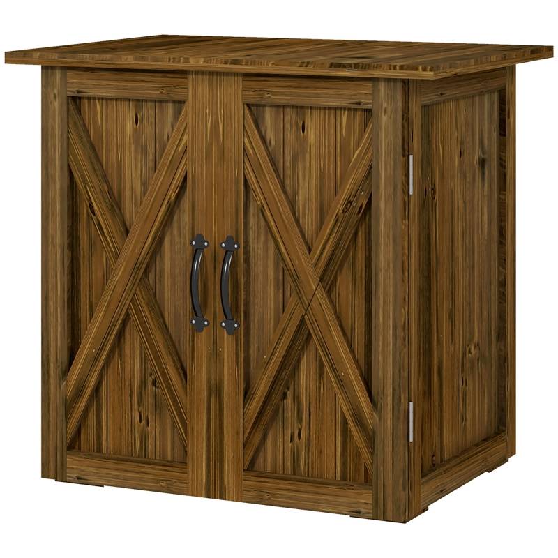 Trädgårdsskåp dubbeldörr 77x55x72 cm