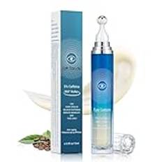 Koffein ögonserum caffein ögonserum med 360° massageboll caffein ögonförbättring roller kräm caffein eye roller serum för mörka cirklar och svullnader minska rynkor och fina linjer