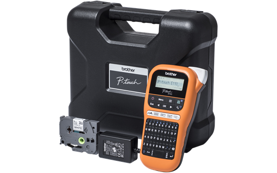 Märkmaskin Brother PT-E110VP, handhållen, TZe-tape, inkl. väska