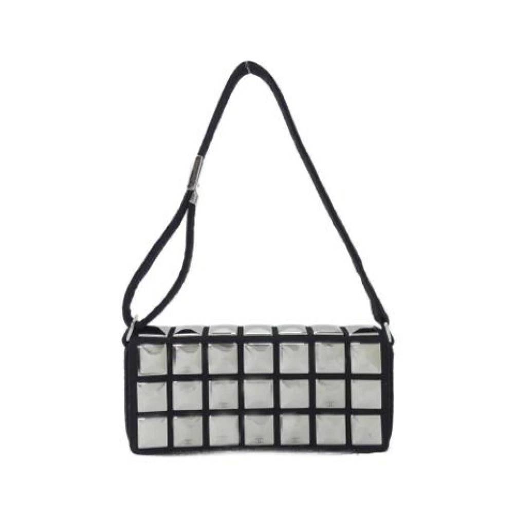 Chanel Vintage Pre-owned Vintage Canvas Skuldertaske - Vintage - Dame - Sort - ONE SIZE - Uld