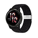 Niboow 22 mm armband för Garmin Venu 3/Venu 2, flätat nylonarmband för Garmin Forerunner 265/Forerunner 255/Forerunner 255 Music/Vivoactive 4/Huawei Watch GT 4 46 mm/Watch 4 Pro-färgglad svart
