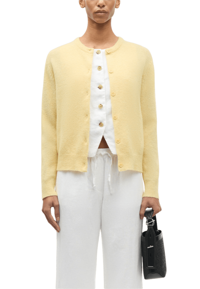 SAMSOE Nor short cardigan 7355 Stickat Dam Gul M