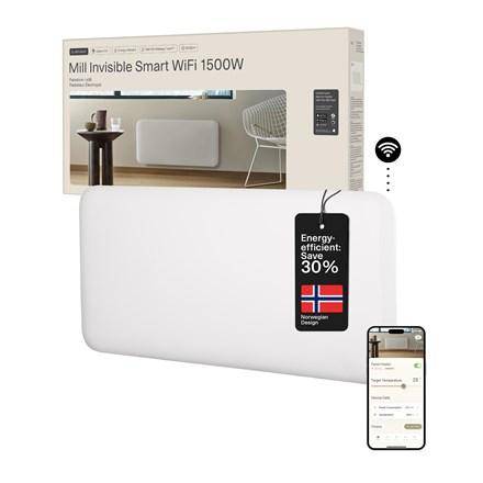 Panelovn Mill Invisible Smart WiFi PA1500WIFI4 - 1500 W, hvid