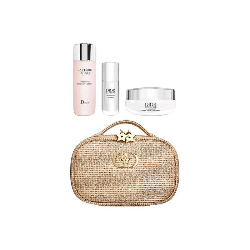 DIOR Väska Tre-delat set: Essence Lotion 50ml + Ningshi Jinyan Essence 10ml + Capture Dagkräm 50ml gyllene