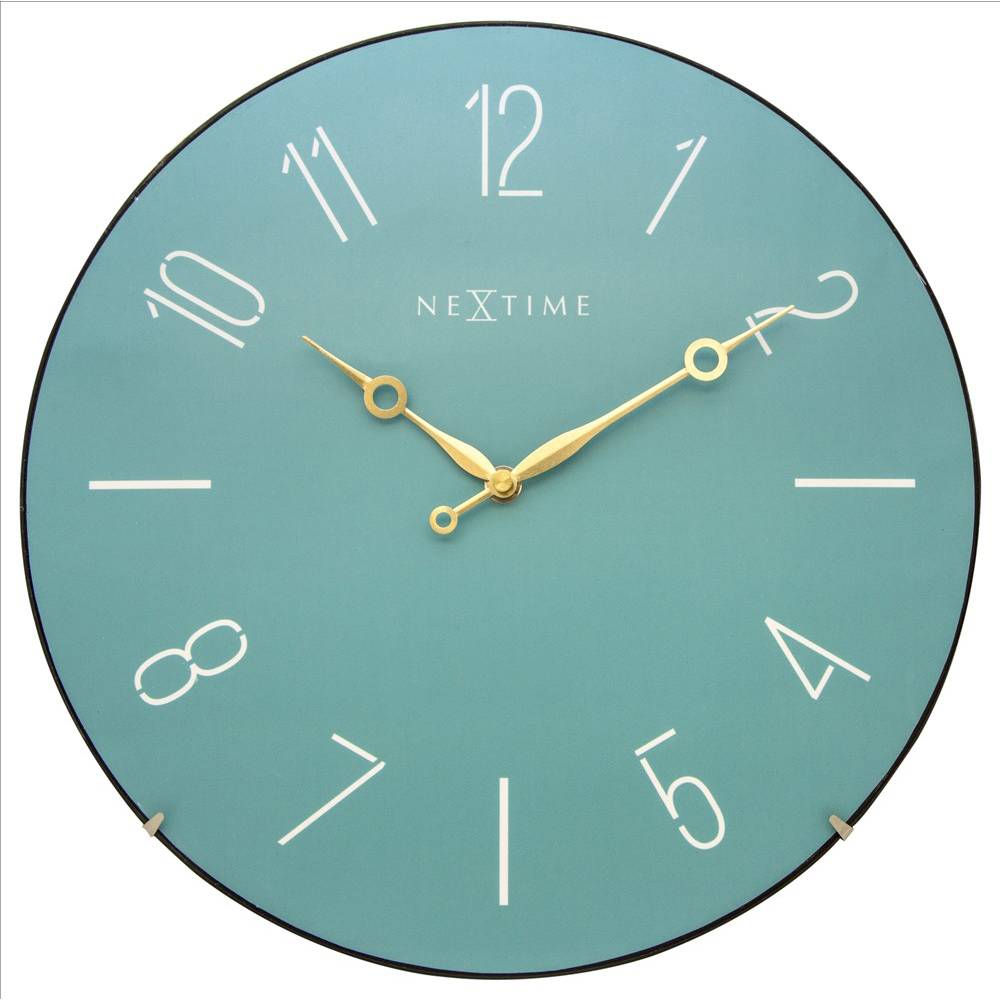 NeXtime – Väggklocka – Classy Large, Svart/Koppar/Glas