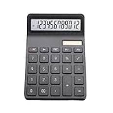 Solar Calculator Desktop Calculator LCD Display Sensitive Buttons Dual Solar Accounting Calculator Power And Battery Standard Function For Office Home School Big Button Accounting Calculator(Black)