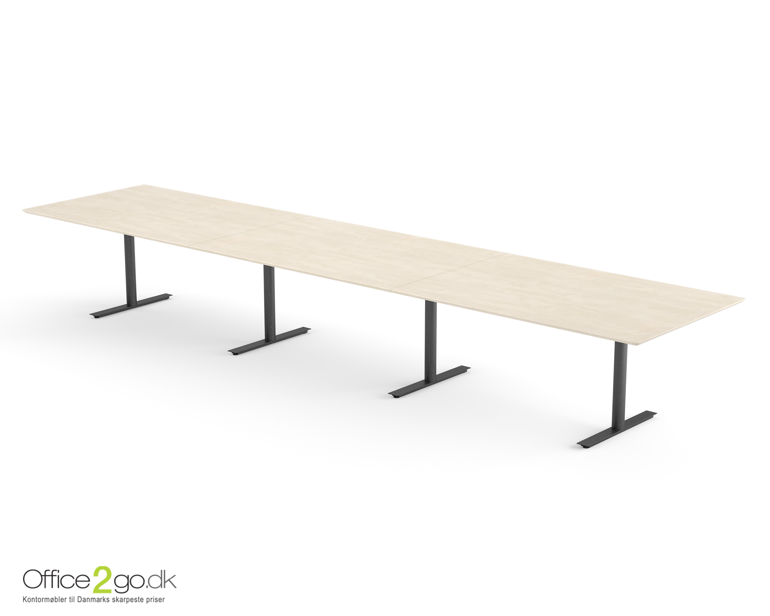 Inline mødebord (rektangulær bordplade) - 480 cm - Sort