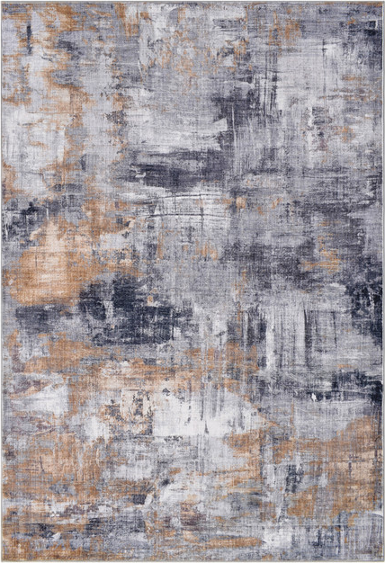 Gulvtæppe Loomery Cashmere 160x230 cm grå/guld polyester blødt luksusdesign