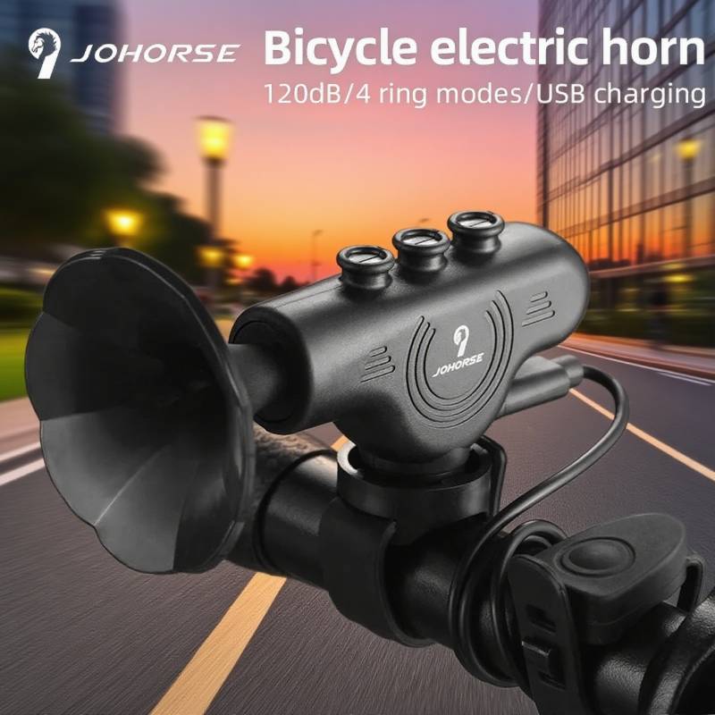 NPY Electronic Bell 120db Cycling Bell Horn High Decibel Horn  Handlebar Horns Battery Operated Alarm Adjustable Siren Riding