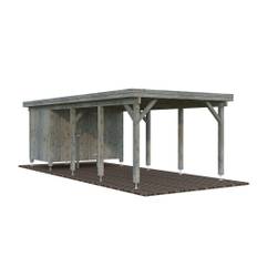 Palmako carport m/skur Karl gråtrykimp. 23,1 m²