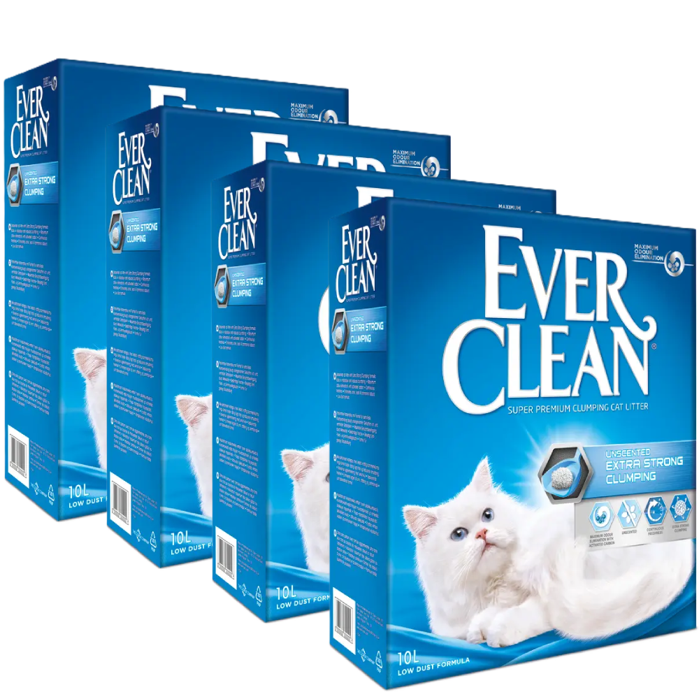 Ever Clean Extra Strong Unscented - Kattsand 4 x 10 L