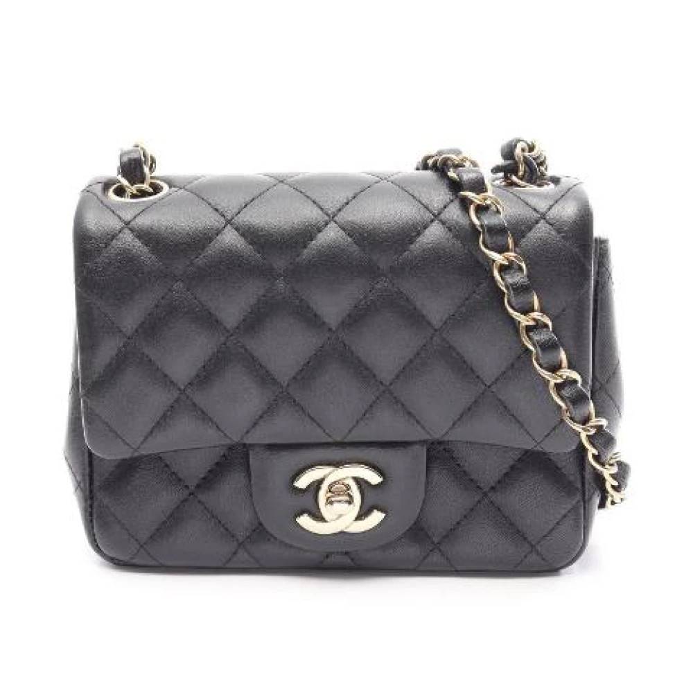 Chanel Vintage Pre-owned Mini Matelasse Lambskin Skuldertaske - Vintage - Dame - Sort - ONE SIZE - Uld