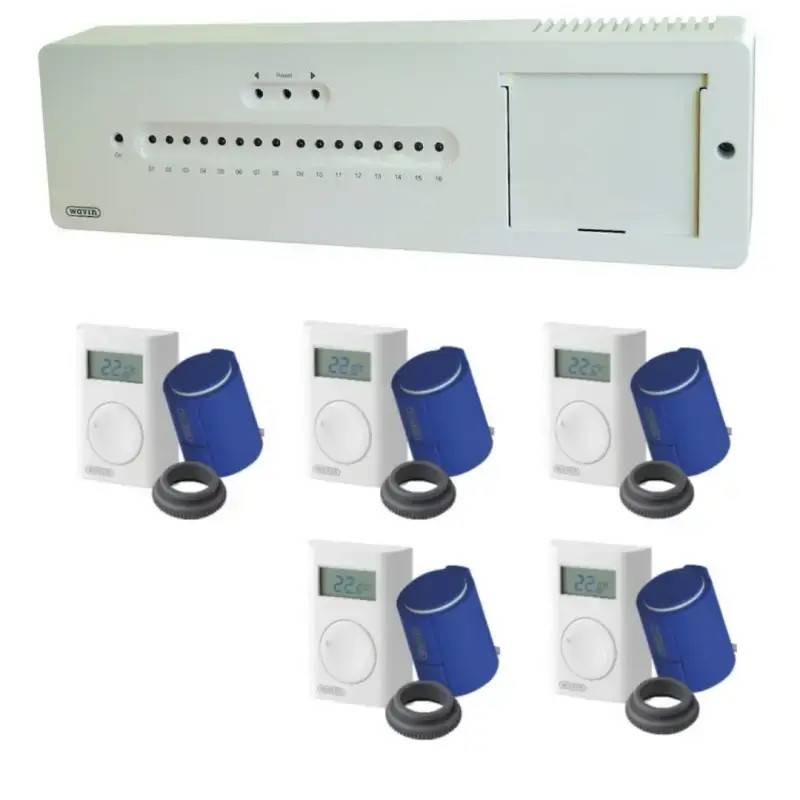 Wavin AHC 9000 trådløs gulvvarmestyring uden display - 5 kredse Opgrader 5 termostater til IR