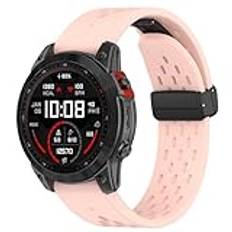 Sylphicryst för Garmin Epix Pro 47mm,Garmin Fenix7/7 Solar/7 Sapphire Solar,Silikon klockarmband i Magnetiskt klockspänne för Herr-och Damklockor med Snabbkoppling smartklockor,Ljusrosa