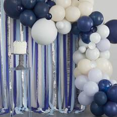 Ballonbue i Blå Nuancer - inkl. Balloner & Streamers 106 dele