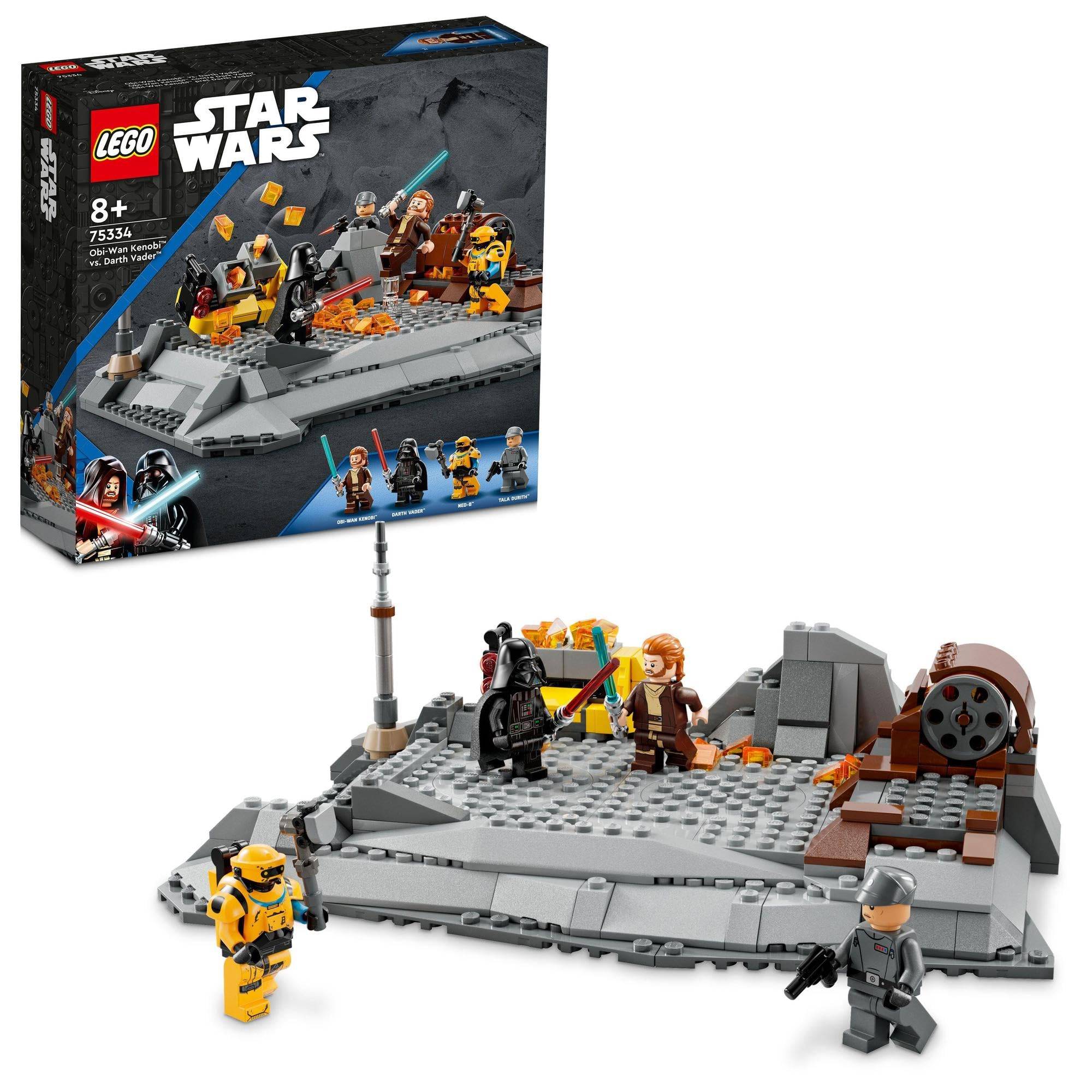 LEGO Star Wars Obi-Wan Kenobi™ mot. Darth Vader™ 75334 Leksak, Byggklossar, Gåva, Rymden, Pojkar, 8 år och uppåt