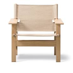 Fredericia Furniture - The Canvas Chair, Light Oiled oak, Natural canvas - Fåtöljer - Børge Mogensen - Beige - Naturmaterial/Trä