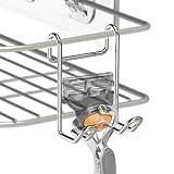 Linkidea Duschkorg hyllkrokar, väggmonterad hängare i rostfritt stål, organizer för loofah, bodyborste, rakhyvel, badsvamp, handduk, rostbeständig badrumsförvaring, silver, 4-pack