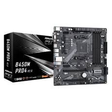 ASRock B450M Pro4 R2.0 - Motherboard - micro ATX - Socket AM4 - AMD B450 Chipsatz - USB-C Gen2, USB 3.2 Gen 1, USB 3.2 Gen 2 - Gigabit LAN - Onboard-Grafik (CPU erforderlich)
