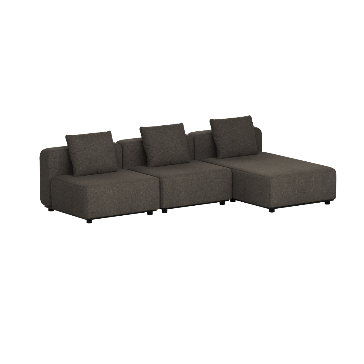 SACKit Cobana Lounge Sofa - 3 Seater Chaise - Kirra Noir