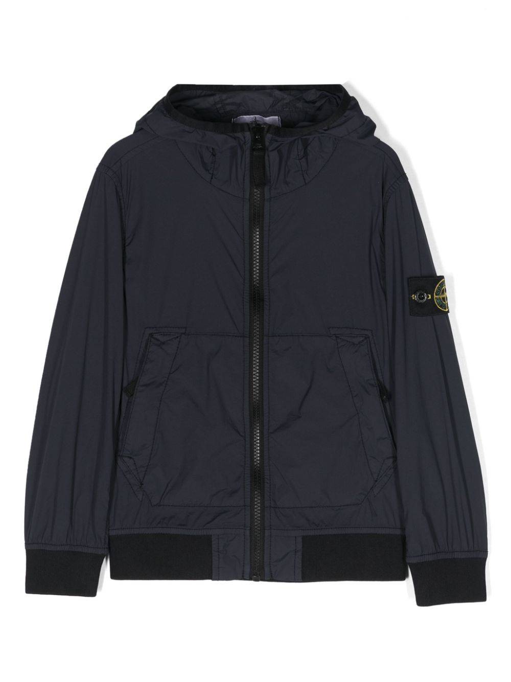 Stone Island Junior - lättviktsjacka med kompassmärke - barn - polyamid/polyuretanharts/Elastan - 8 - Blå