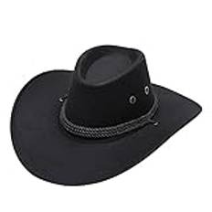 TDEOK revolver cowboy barn västerländsk mode cowboy solhatt brett brätte resa solhatt cowboy kappa svart, svart, one size