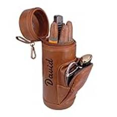 Personlig cigarr humidor fodral hållare läder cigarrer anpassad graverad present till män, cigarr resefodral med tillbehörsficka present till honom, födelsedagspresenter