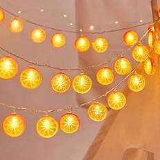 1 st LED-ljusslinga med citronskiva, orange ljus, inomhusdekoration, nattmarknads- och campingatmosfärlampa - apelsin citronskivor (Multi-size)