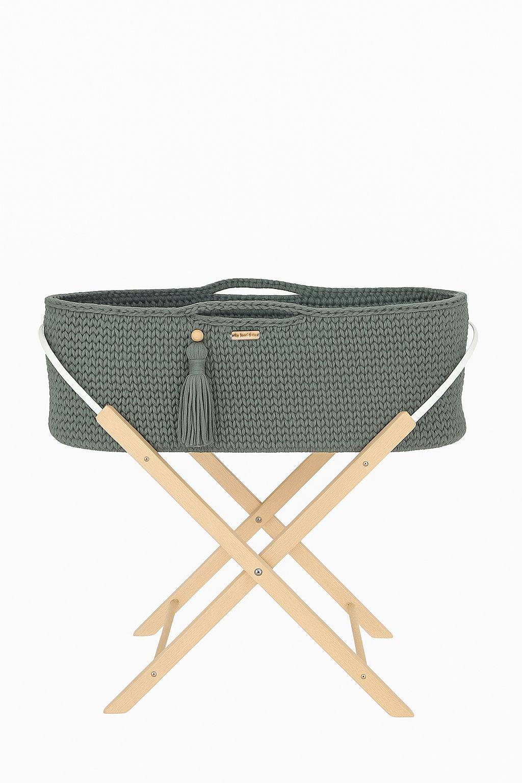 Boho Handmade Moses Basket With Stand - Laurel