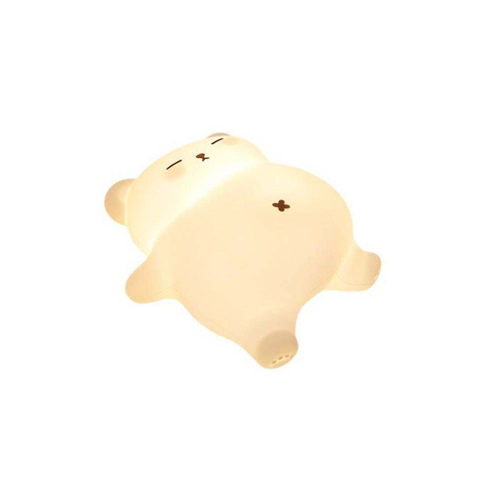 Stor Vit Björn Silikon Sömn Lampa Söt Snarkande Nattlampa 3 Ljusstyrkenivåer Timer USB Uppladdningsbar Nattlampa