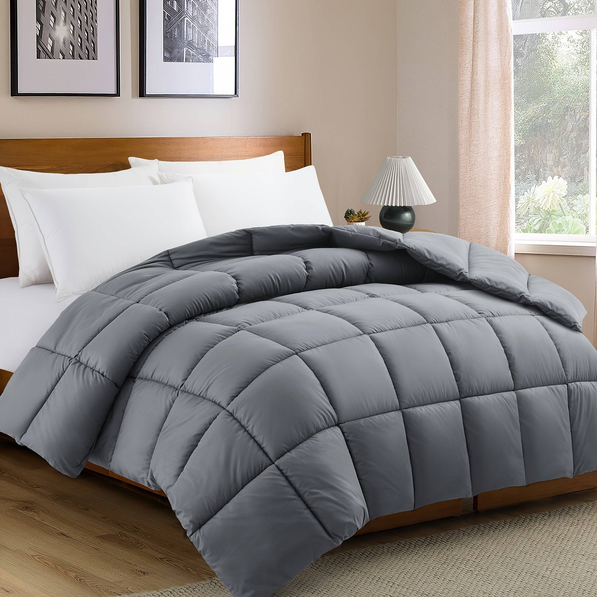 Luxe Säsongsöverkast med Vändbart Design och Mikrofiberfyllning - Grå / 229cm*229cm