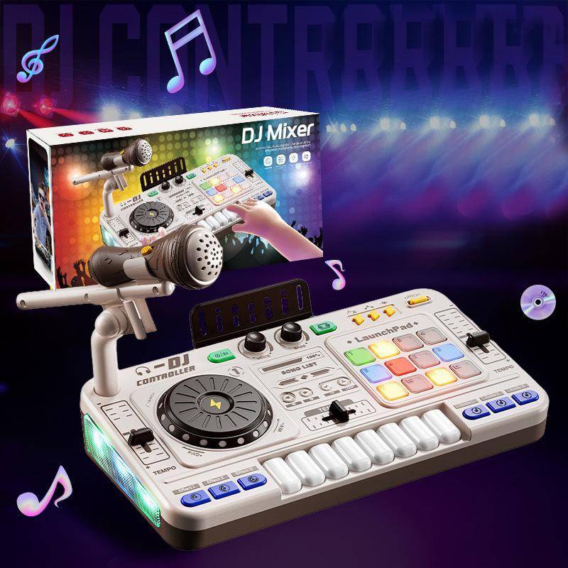 Barn Simulerad DJ-mixer Kontroller Leksaker Multifunktionella Musik Effekter Elektroniskt Piano Tangentbord Lärande Födelsedagspresent Pojke Flicka bl