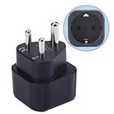 Europe to India/Sri Lanka Plug Adapter, EU Schuko-kontakt Passar till Indien/Sri Lanka Socket, Europeisk/Sverige Typ C/E/F Plug to Type D Travel Plug Converter (1 del)