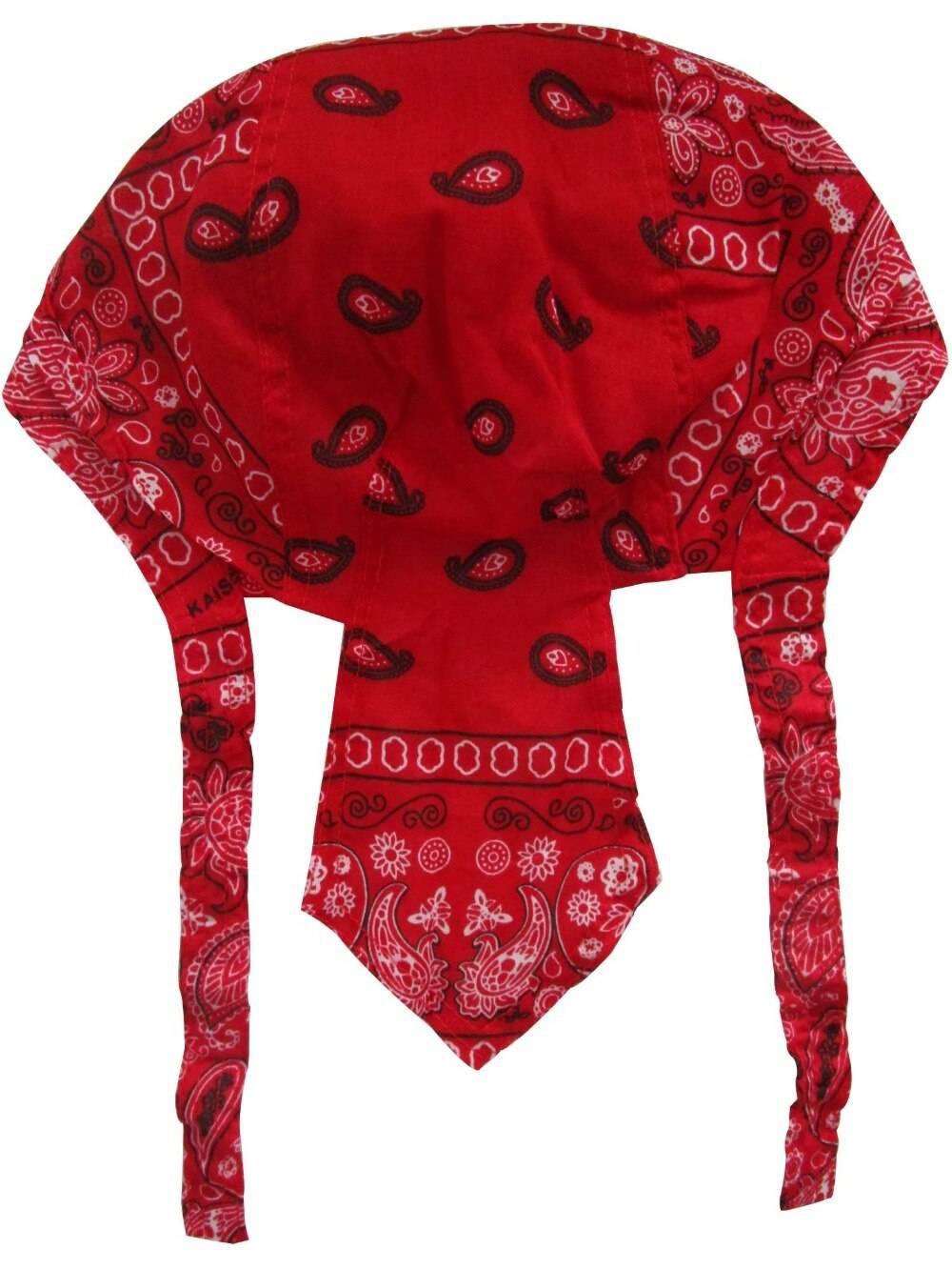 Bomullsrött paisley bandana huvud omsluter durag mössor för män