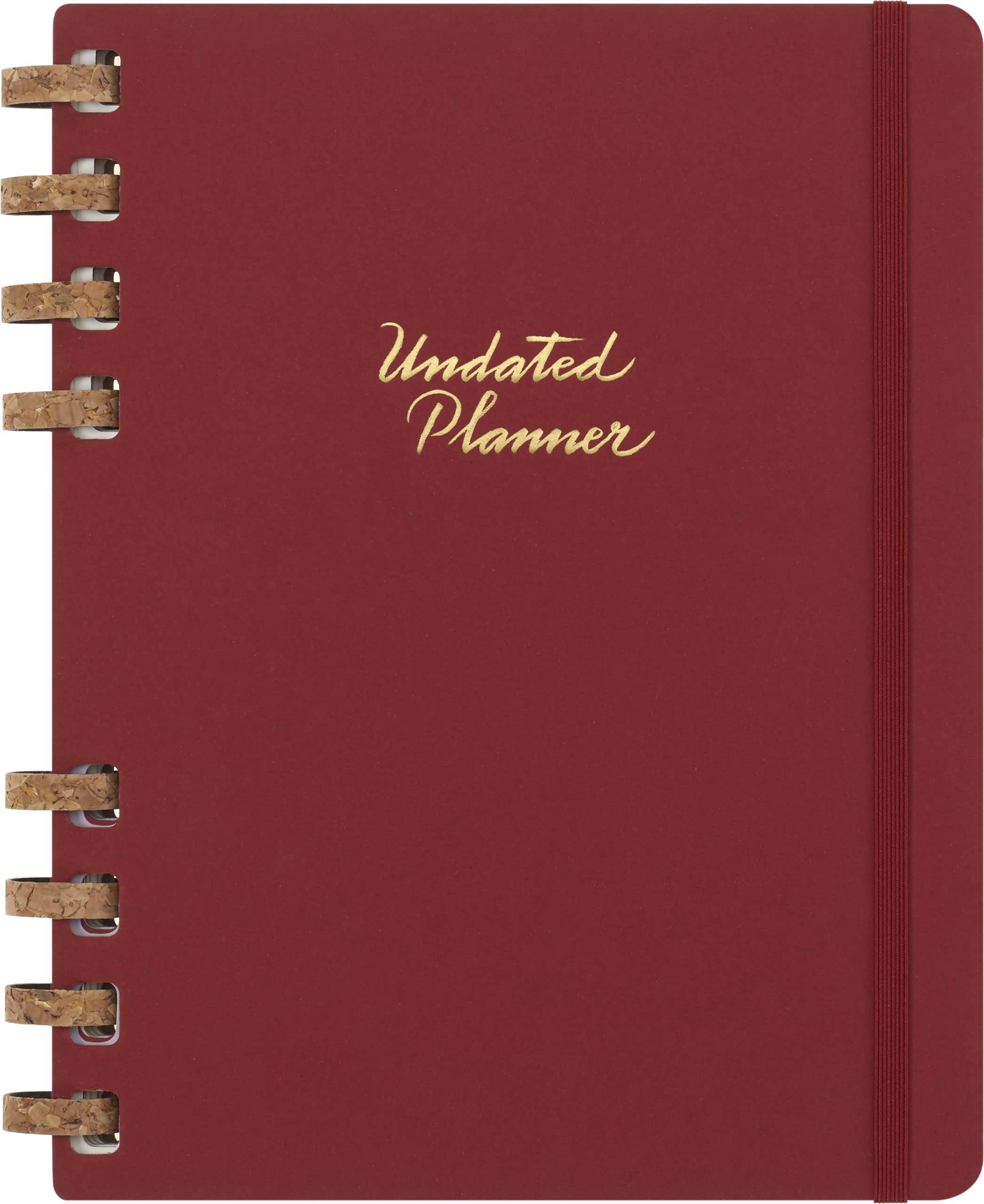 Moleskine undated spiral life planner, hardcover, XL size (20.4cm wide x 25.2cm high), Crushed Cherry, DHUNDSPF3212MWH4