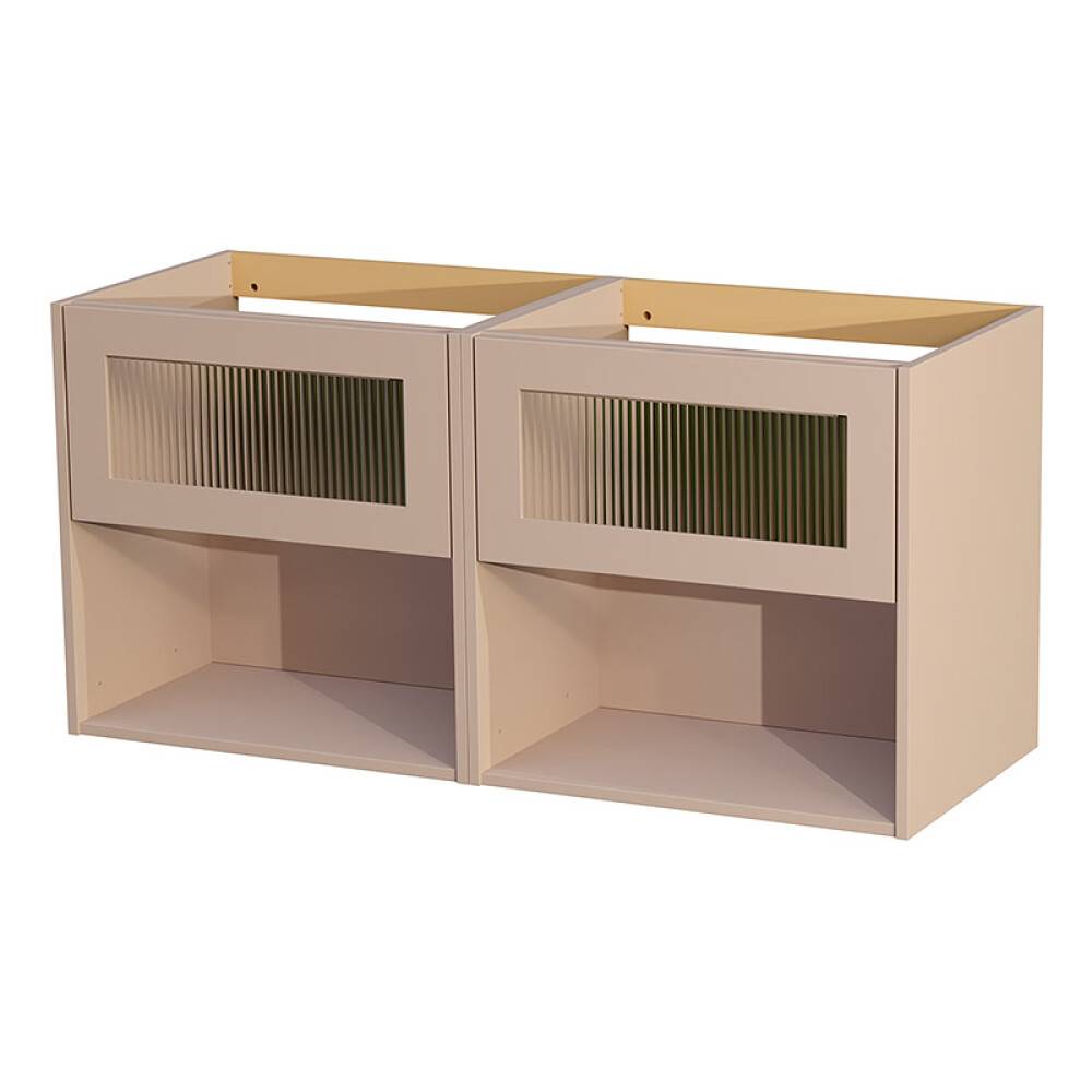 TVÄTTSTÄLLSSKÅP CAMARGUE AURA DUBBEL 120CM 2 LÅDOR & BOXAR LINJEGLAS SKÄR
