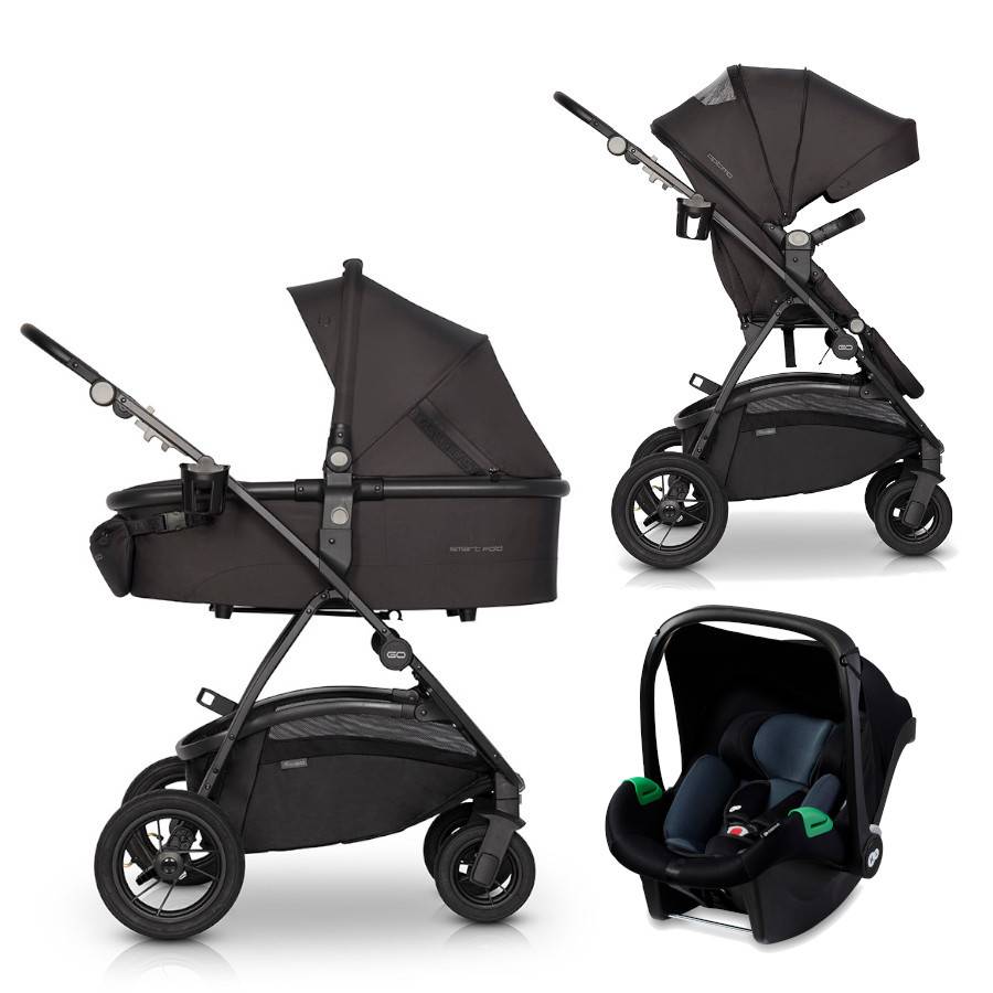 Barnvagn 3i1 Optimo easyGO inkl. babyskydd Mink Pro