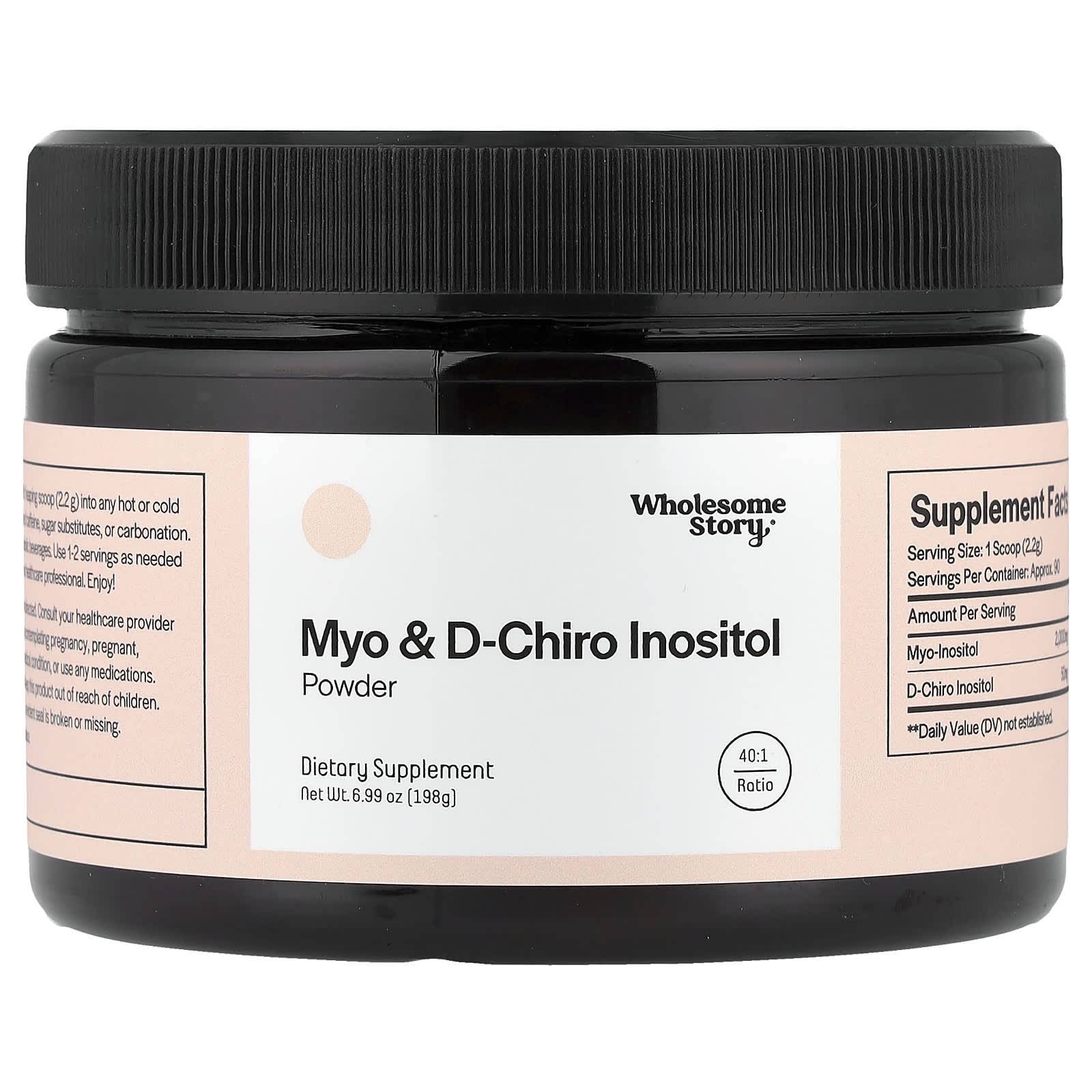 Myo-Inositol och D-Chiro-Inositol Pulver, 198G (6.99Oz)