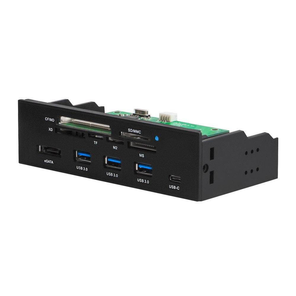 5.25 tums dator dator frontpanel all-in -1 multifunktionskortläsare med 3 portar usb 3.0, usb 3.1, esata, stöd cf-kort