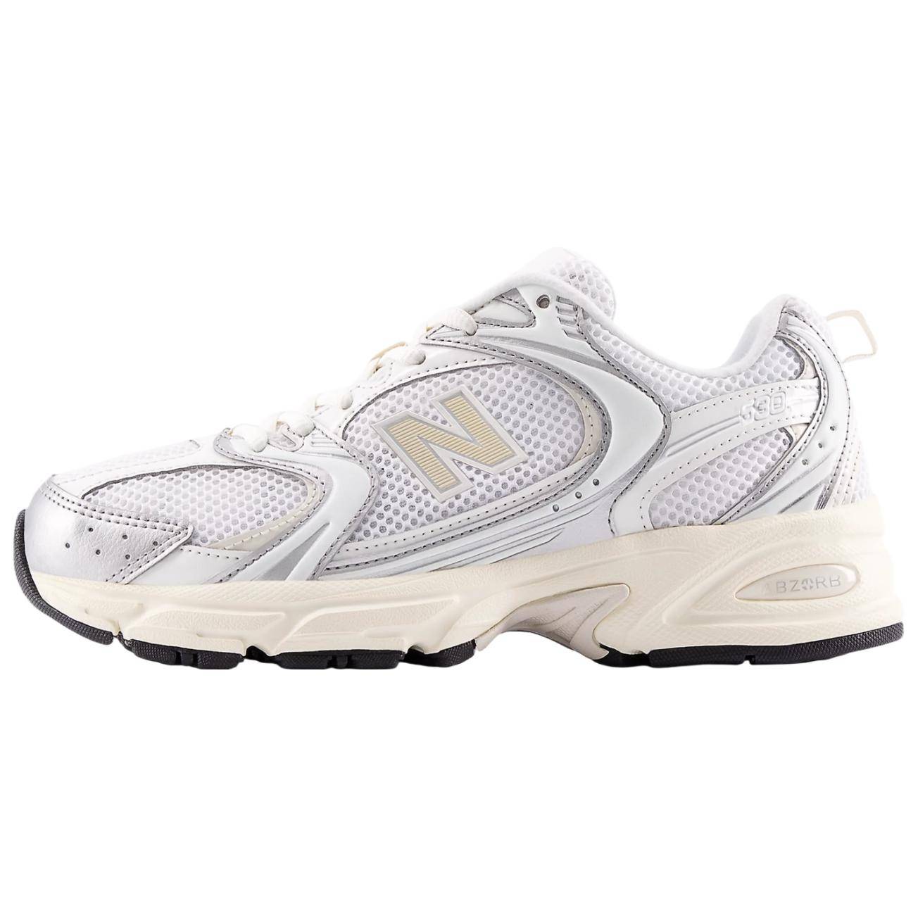 New Balance 530 Silver Metallic Linen Unisex Sneakers U530ESB 38.5