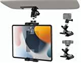 Woleyi Bil solskydd surfplattehållare, bilhållare klämma 1/4 tuns skruv, multifunktionell iPad-klämma för bord och kök, kompatibel med iPad, Galaxy Tab, mobiltelefoner 4–12,9